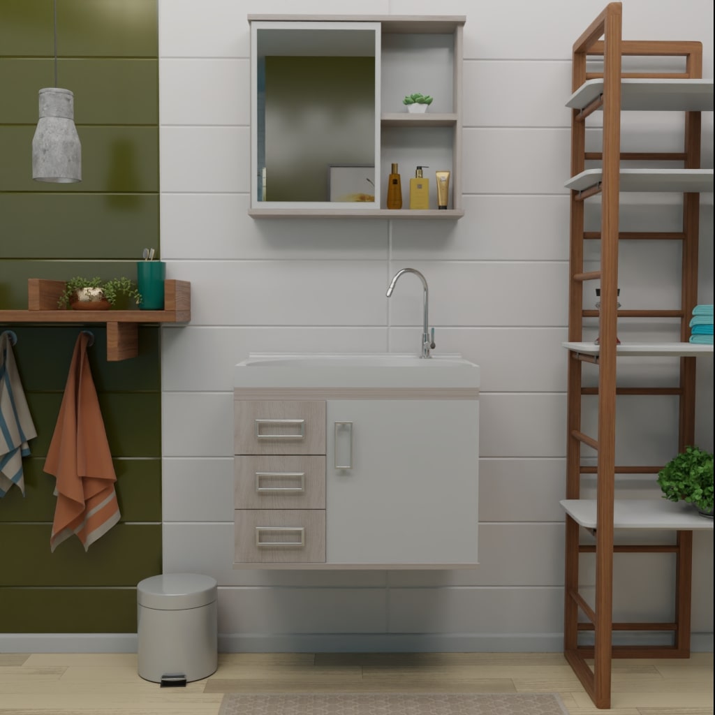 Conjunto Topázio Elmo Natural - Branco